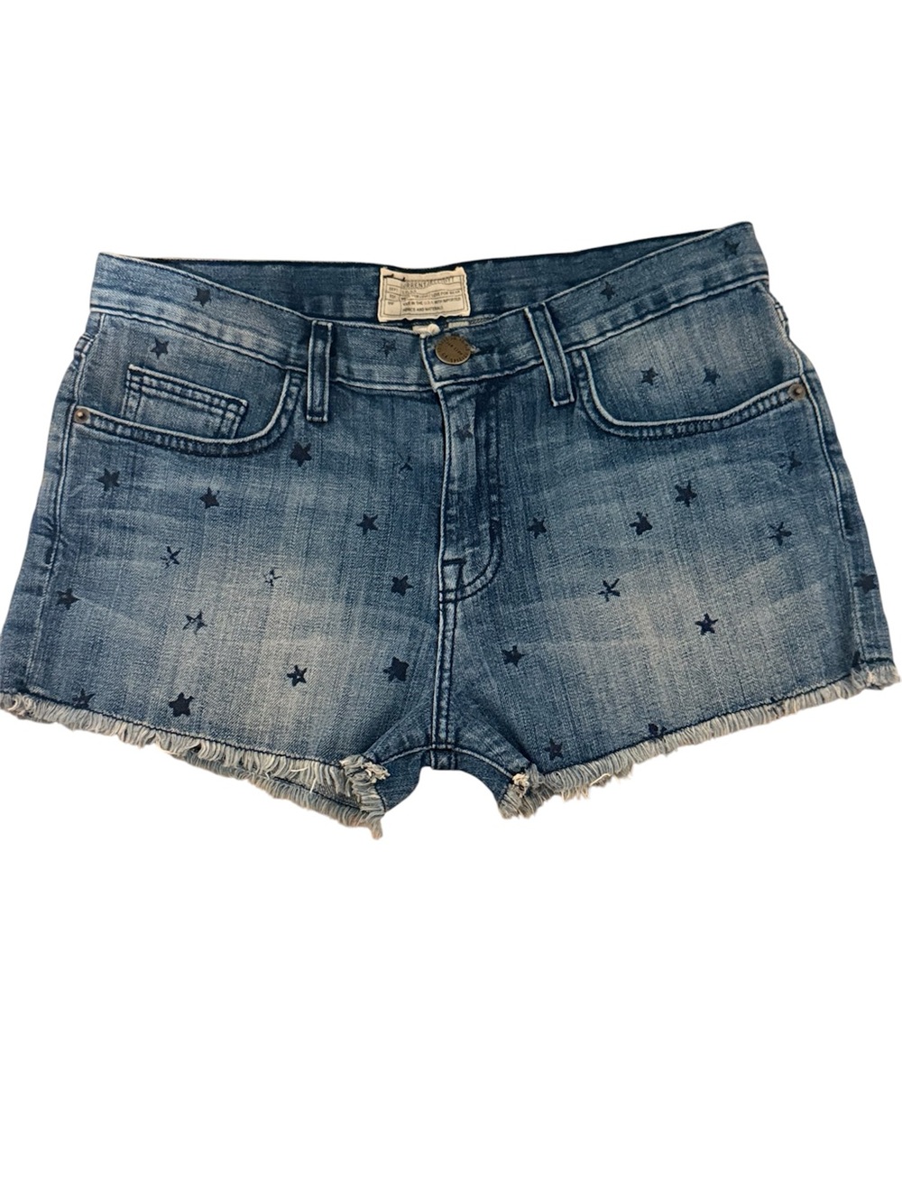 Current/Elliott Mid-Rise Star Jean Shorts Country Festival Coastal Cowgirl 26